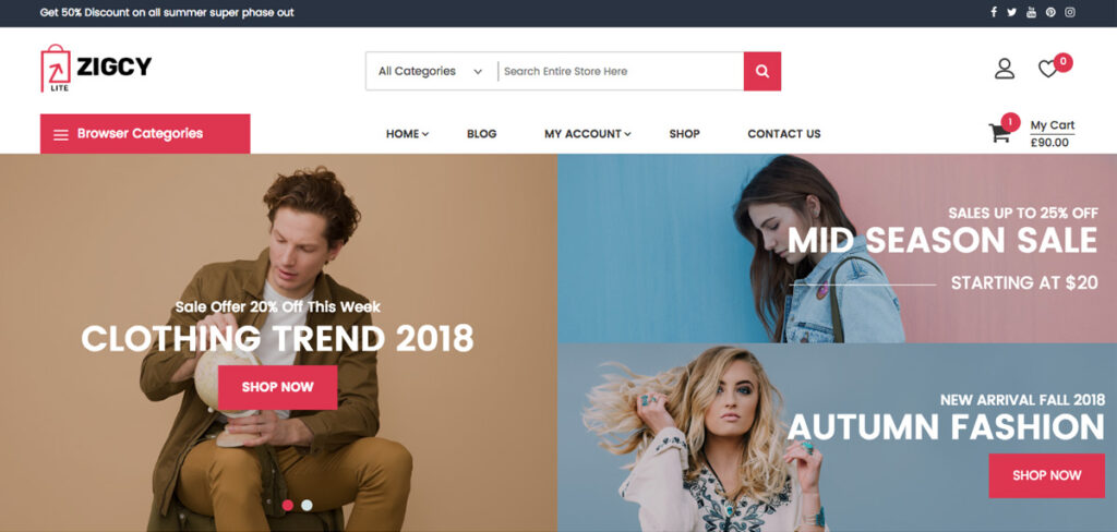 Zigcy Lite Free WooCommerce theme