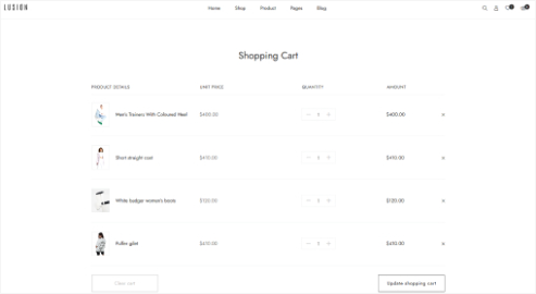 Shopping Cart Layout