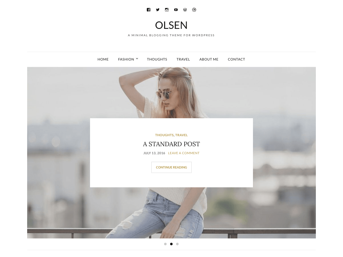 Olsen Light Free minimalist wordpress themes
