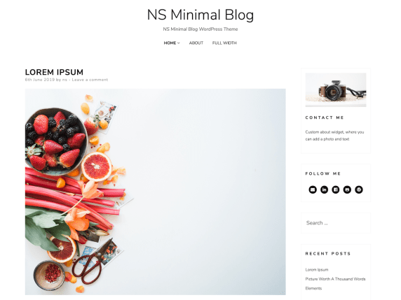 NS Minimal Free Minimalist WordPress Themes