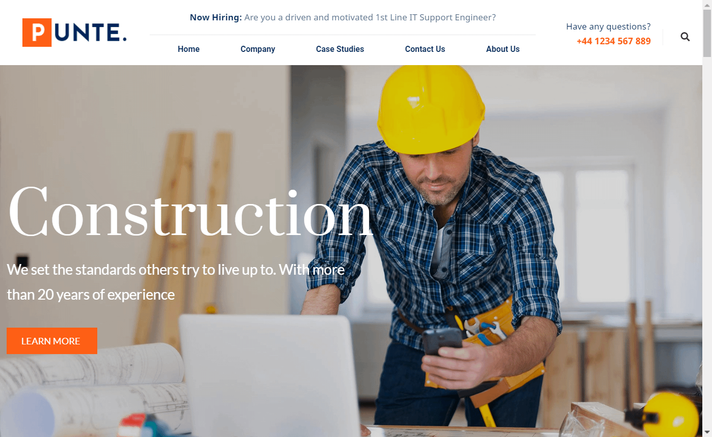 WordPress Construction theme free