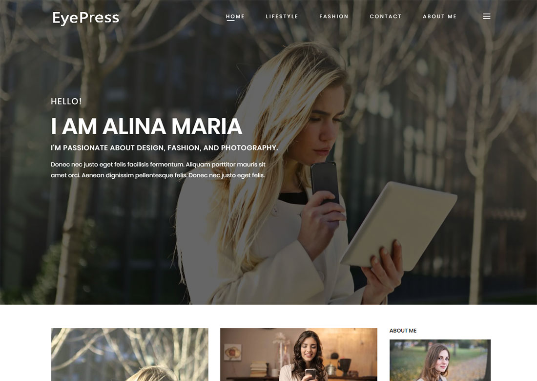 Eyepress personal WordPress Theme free