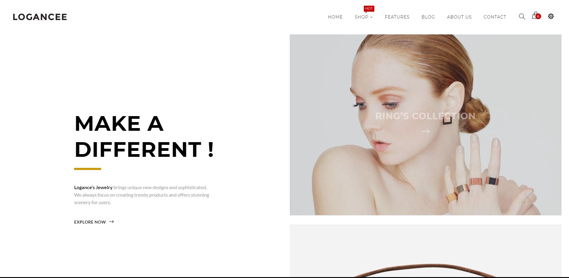 Logancee Shopify Jewelry theme