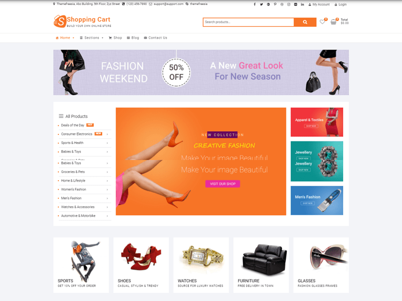 Shopping Cart free eCommerce Theme