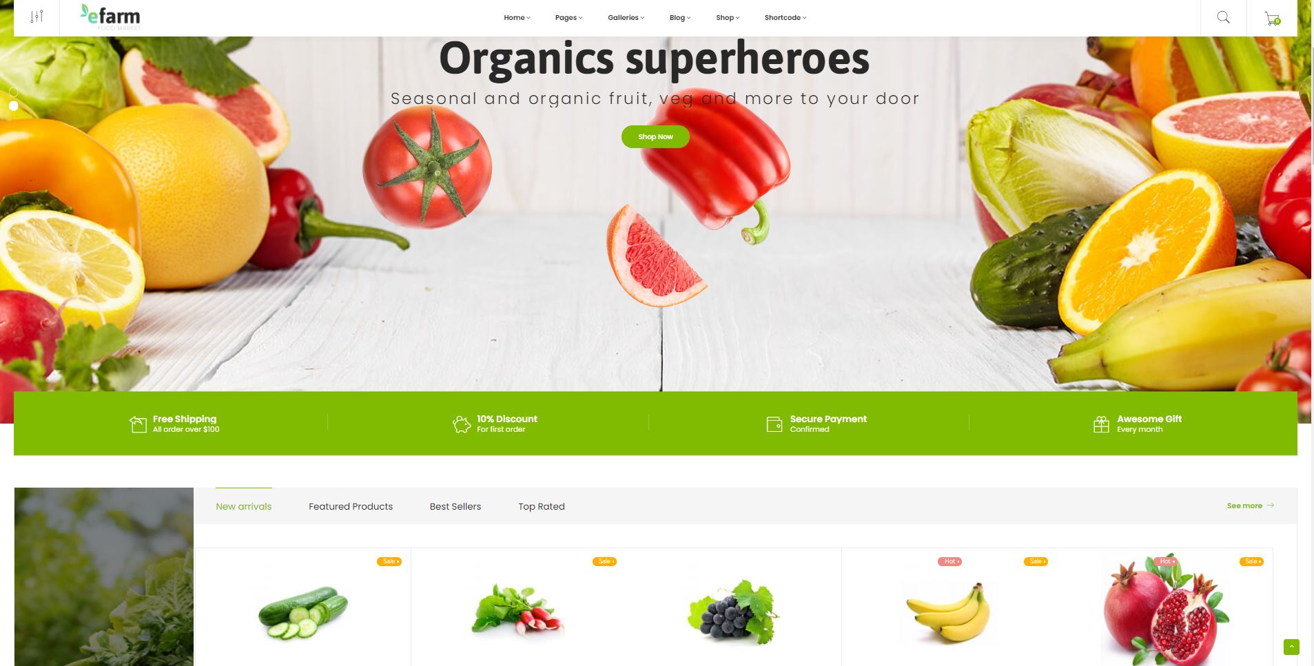 eFarm Supermarket WordPress marketplace themes