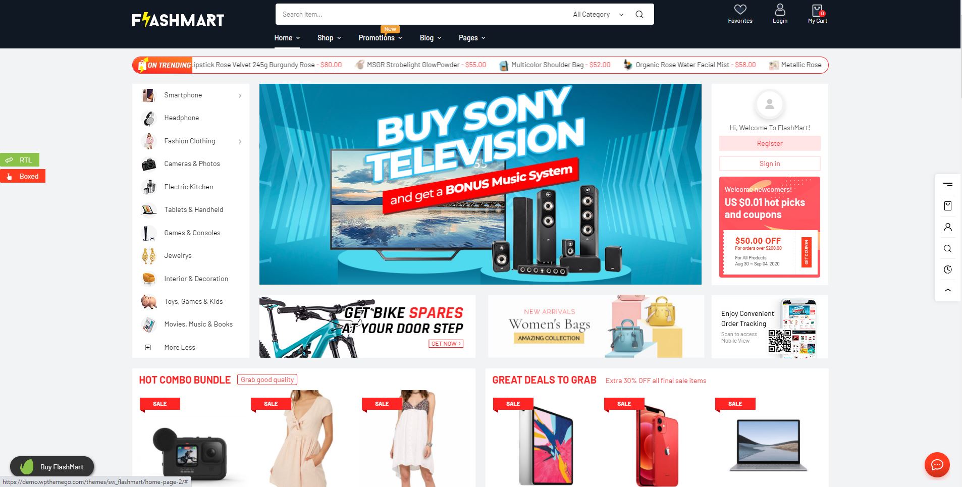 FlashMart electronics WooCommerce themes