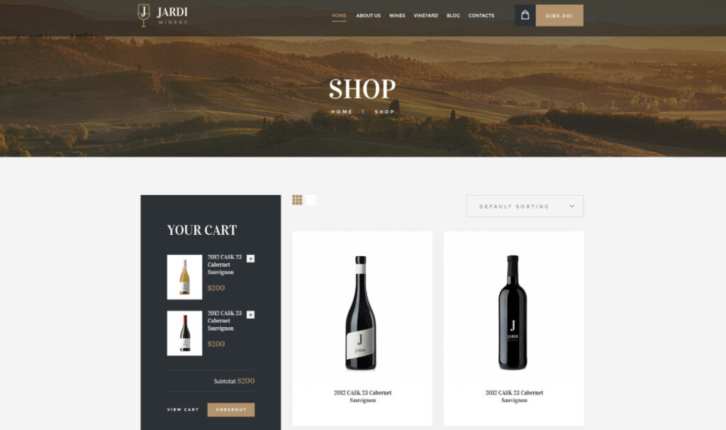 Jardi wine shop Woocommerce themes