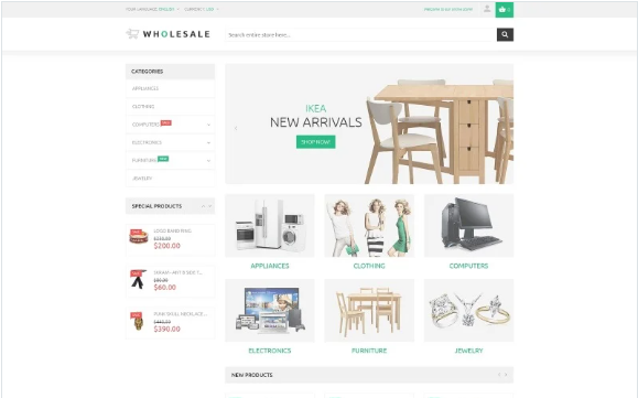 Online warehouse Magento theme