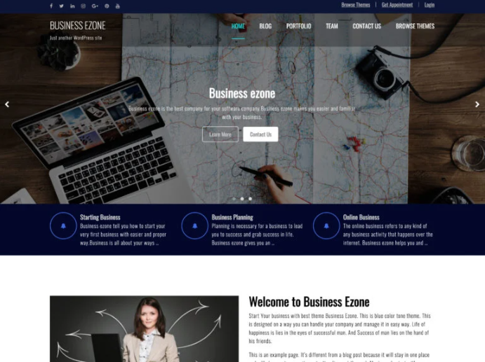 Free parallax WordPress theme