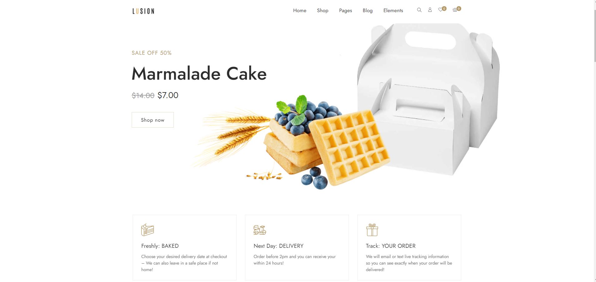 Free WordPress restaurant theme: Lusion