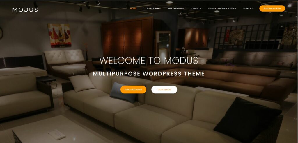 WooCommerce Furniture Themes: Modus