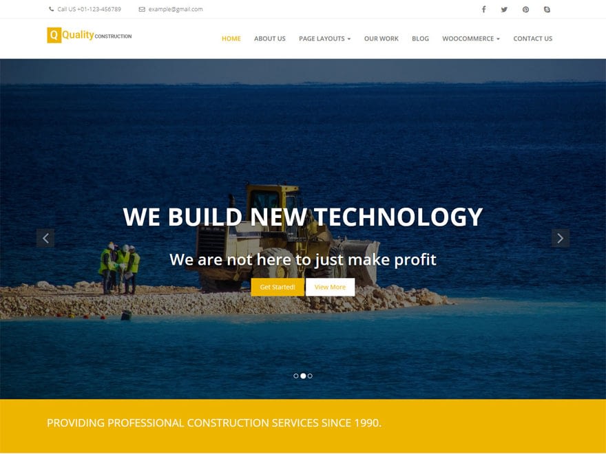 WordPress Construction theme free