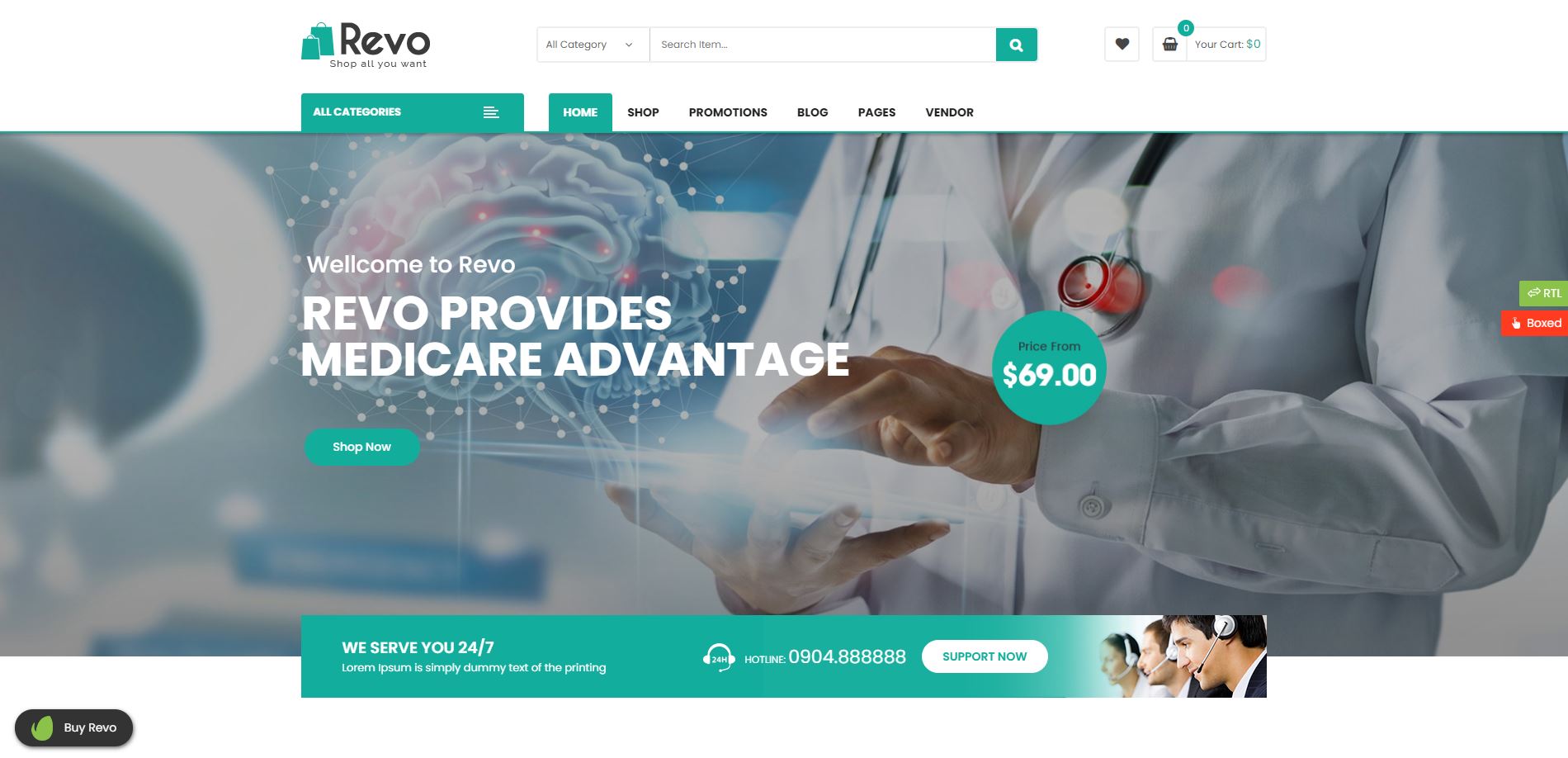 Revo medical Woocommerce themes