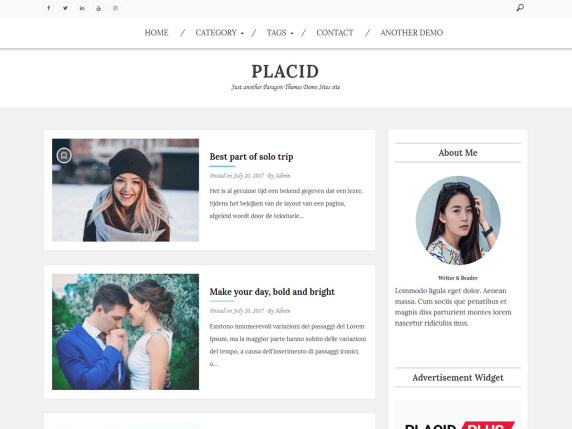 Placid free wordpress blog themes
