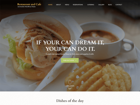 Free WordPress restaurant theme: Restaurant and Cafe