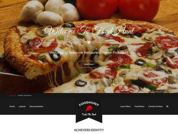 Free WordPress restaurant theme: FoodHunt