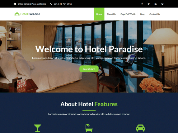 Free Hotel WordPress Theme