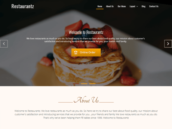 Free WordPress restaurant theme: Restaurantz