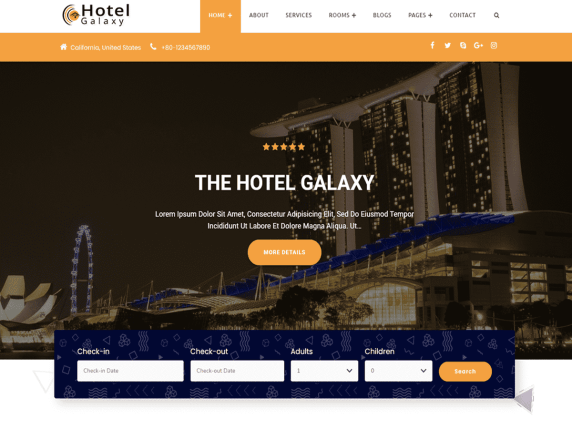 Download Free Hotel WordPress Theme: Hotel Galaxy