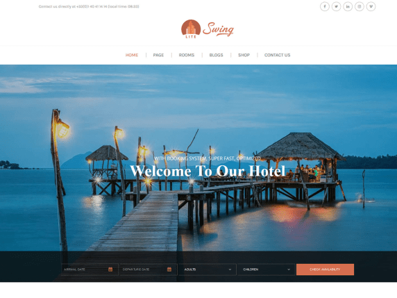 Free Hotel WordPress Theme