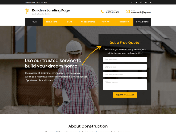 WordPress Construction theme free