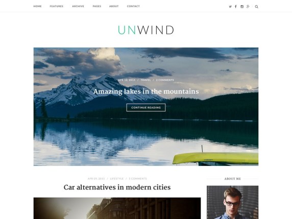 SiteOrigin Unwind Free WordPress  themes