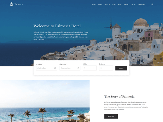 Download Free Hotel WordPress Theme: Palmeria