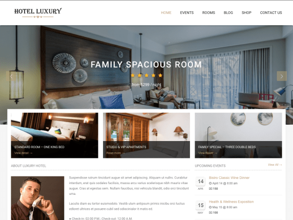 Download Free Hotel WordPress Theme: Hotel Luxury