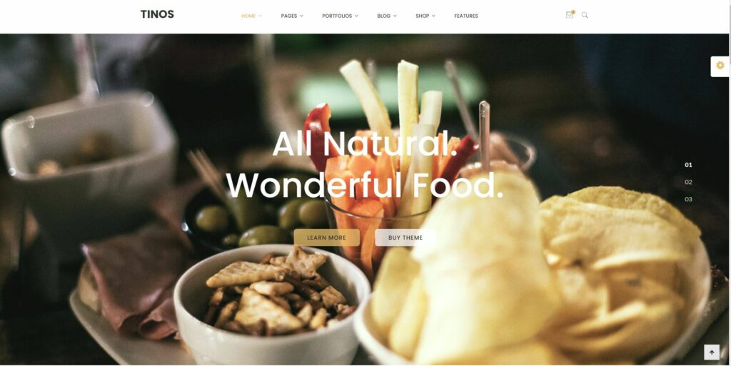 Free WordPress restaurant theme: Tino