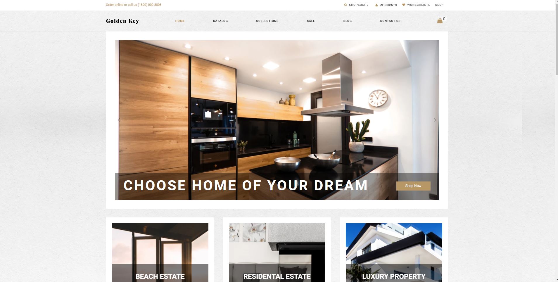 Golden Key Real Estate Clean Shopify Themes