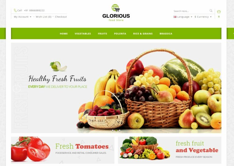Fruits and vegetables opencart theme