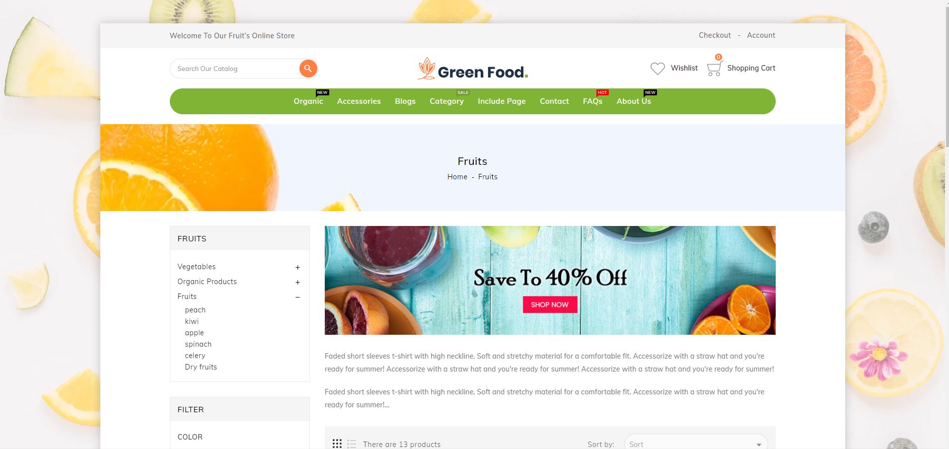 Greenfood Organic Store Fruits and vegetables Shopify Theme