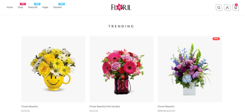 flowers theme shopify