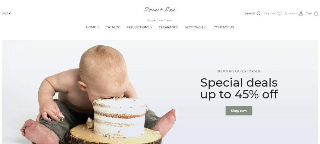 Shopify bakery theme