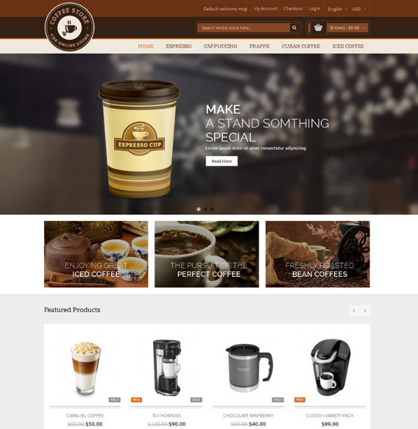 coffee shop Magento theme