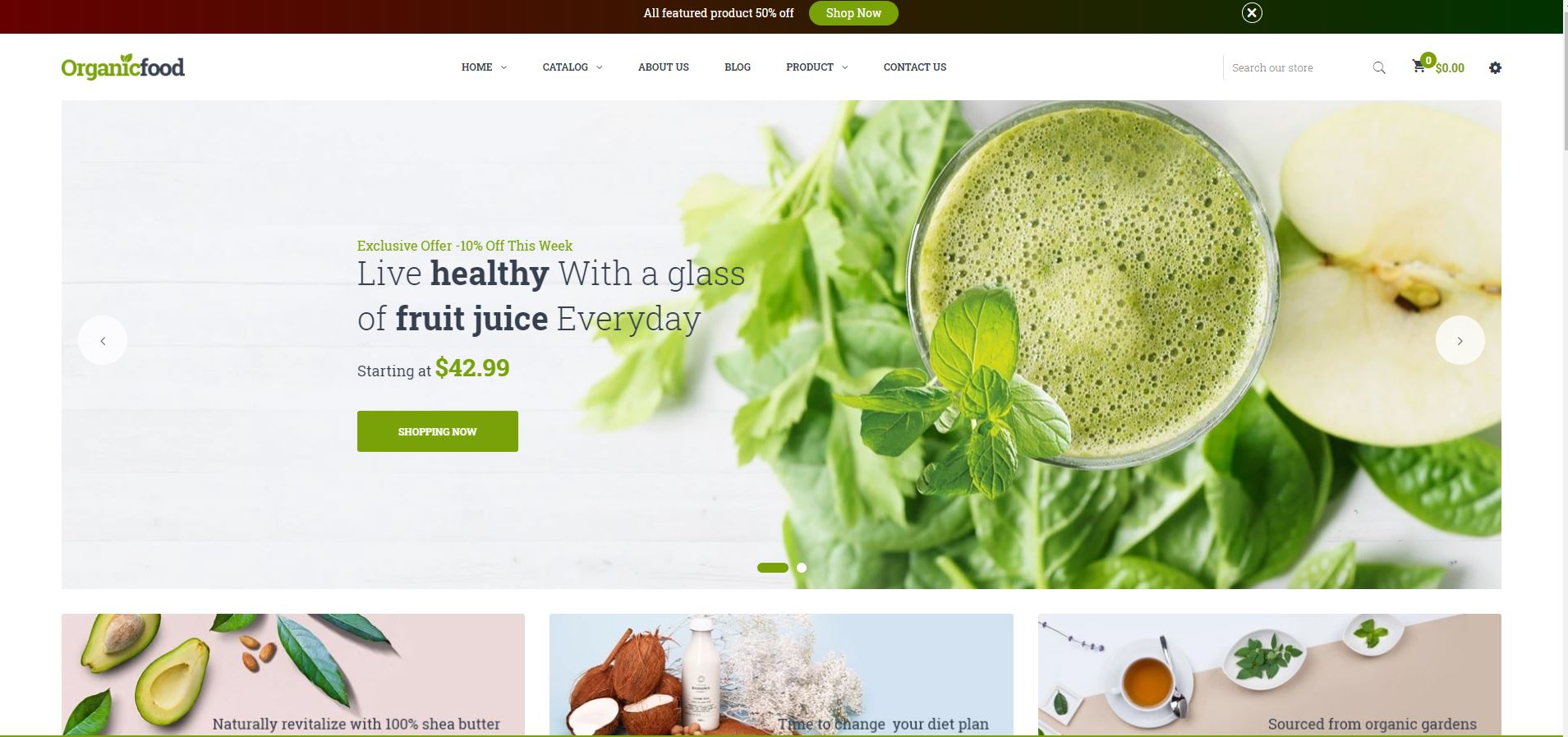 Organic Fruits and vegetables Shopify Theme