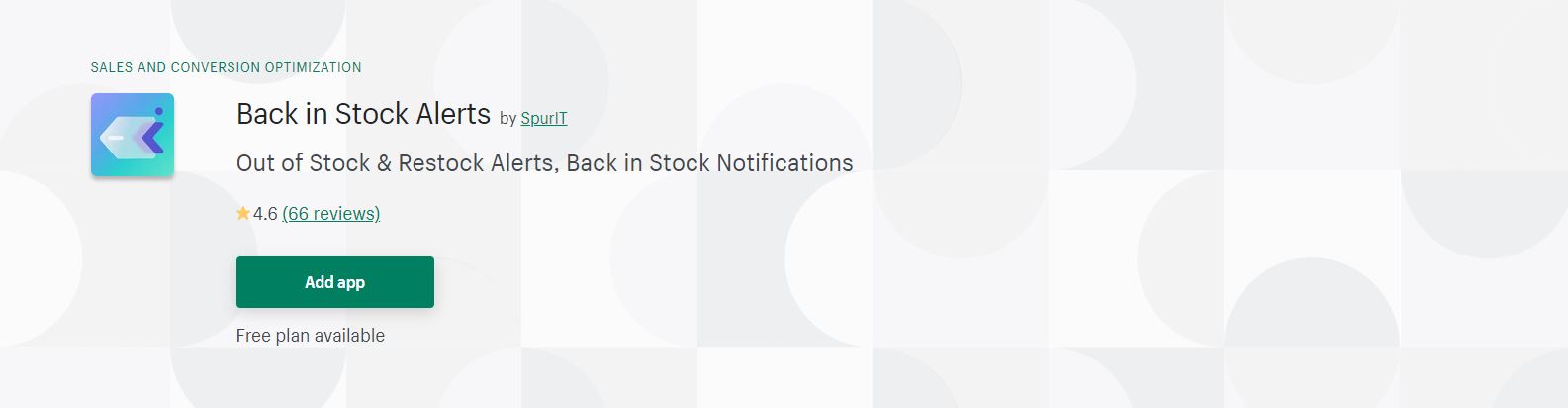 Back in stock notification app