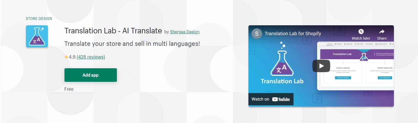 Shopify translation app