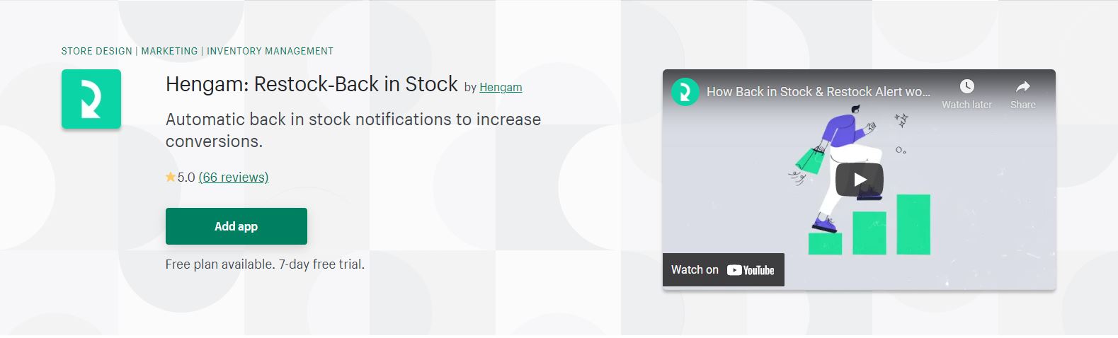Back in stock notification app