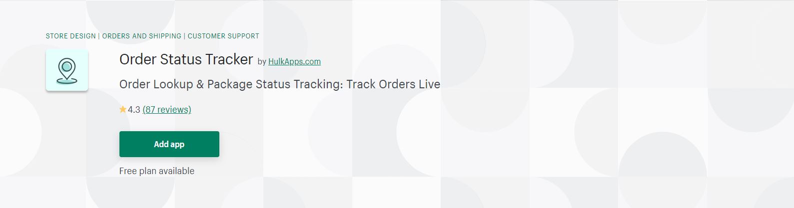 Shopify order tracking app