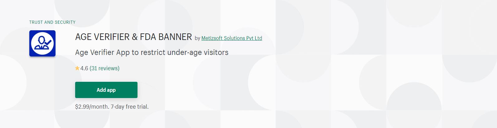 Shopify age verification app