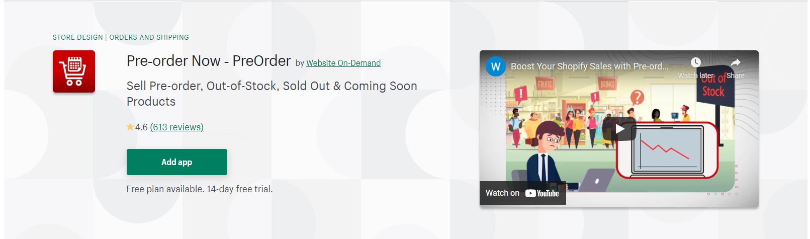 Shopify Pre order app