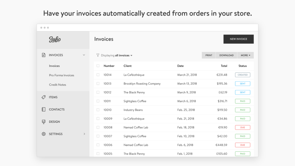 Sufio Professional Invoices