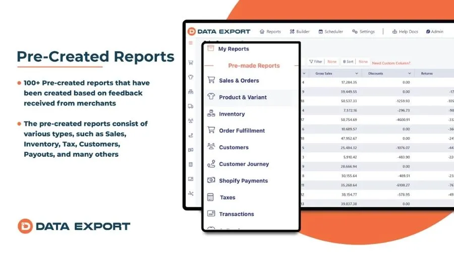 Shopify Reports App-Data Export by Estore Automate