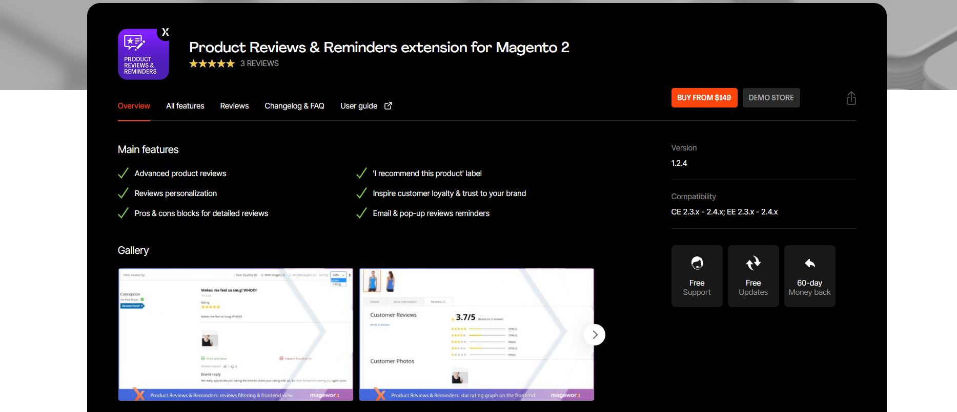 Magento review extension