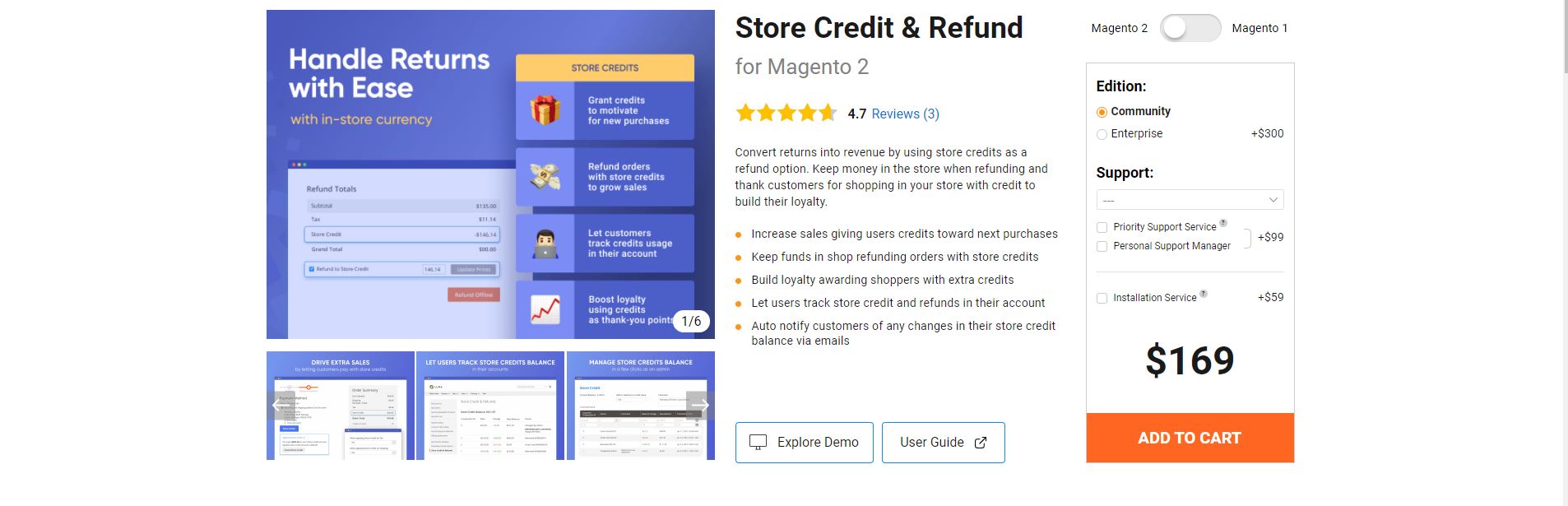 Magento store credit extension