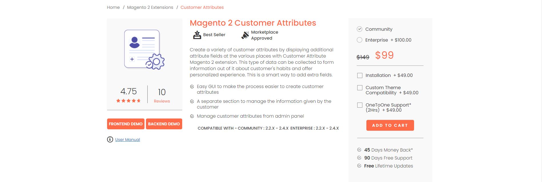 Magento customer attributes extension