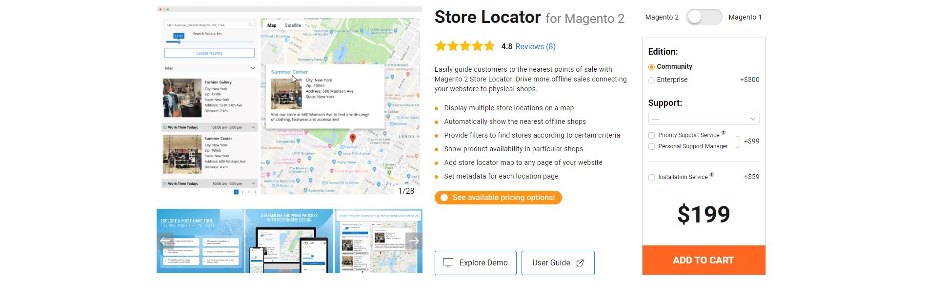 Magento store locator extension