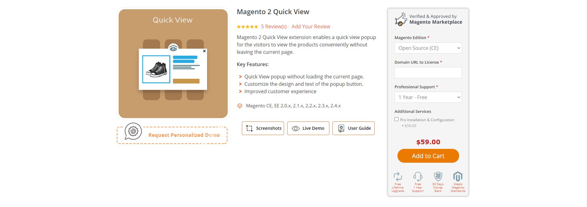 Magento Quick View extension