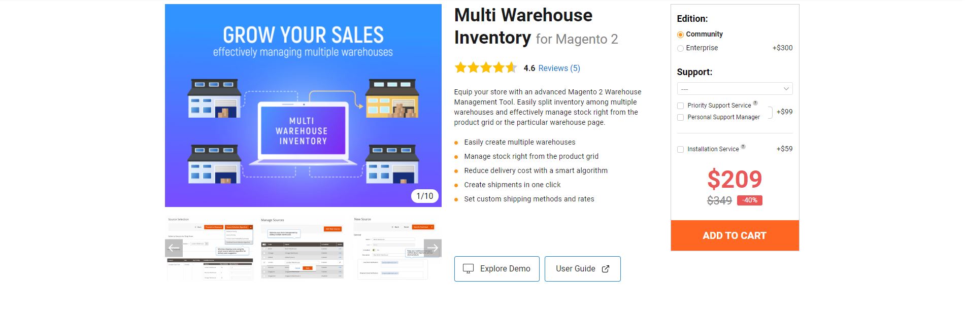 Magento inventory management extension